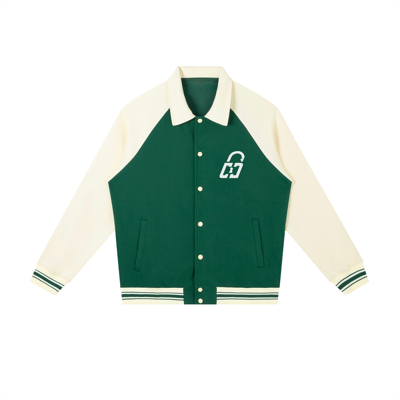 Contrast Raglan Sleeve Baseball Jacket
