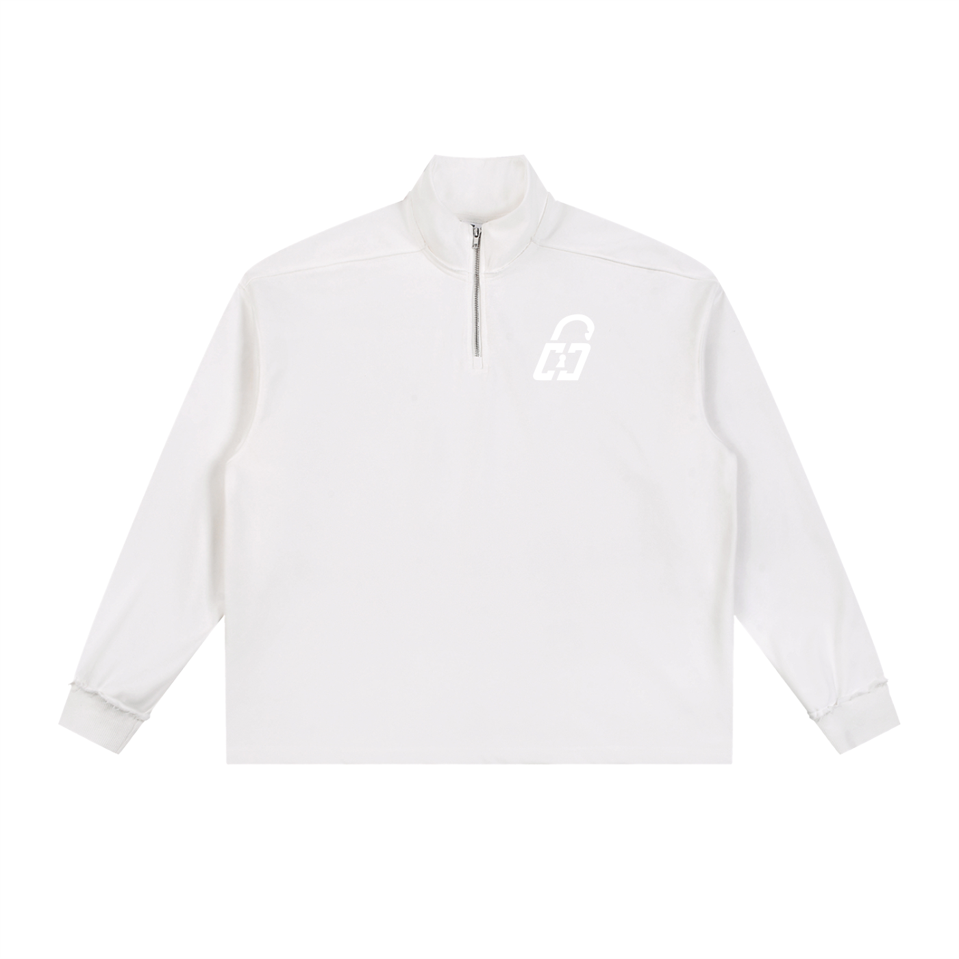 Half-Zip Rolled Edge Fleece Sweatshirt