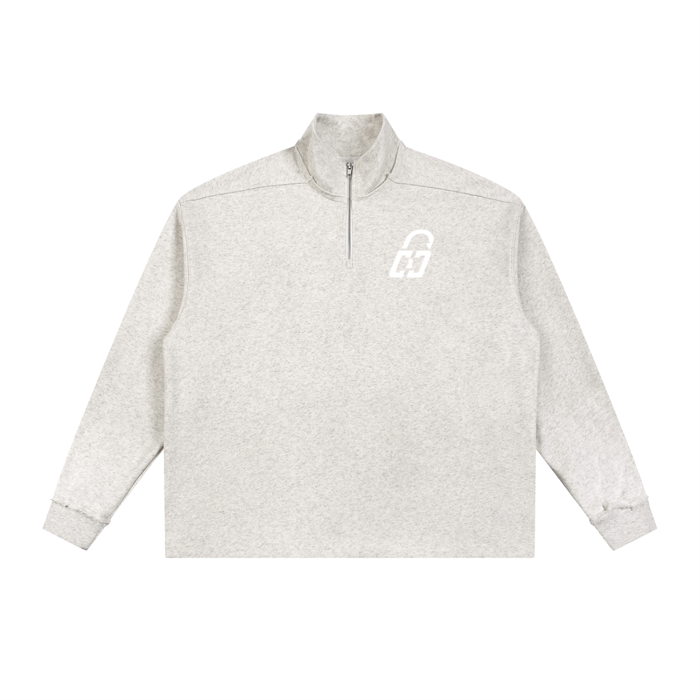 Half-Zip Rolled Edge Fleece Sweatshirt