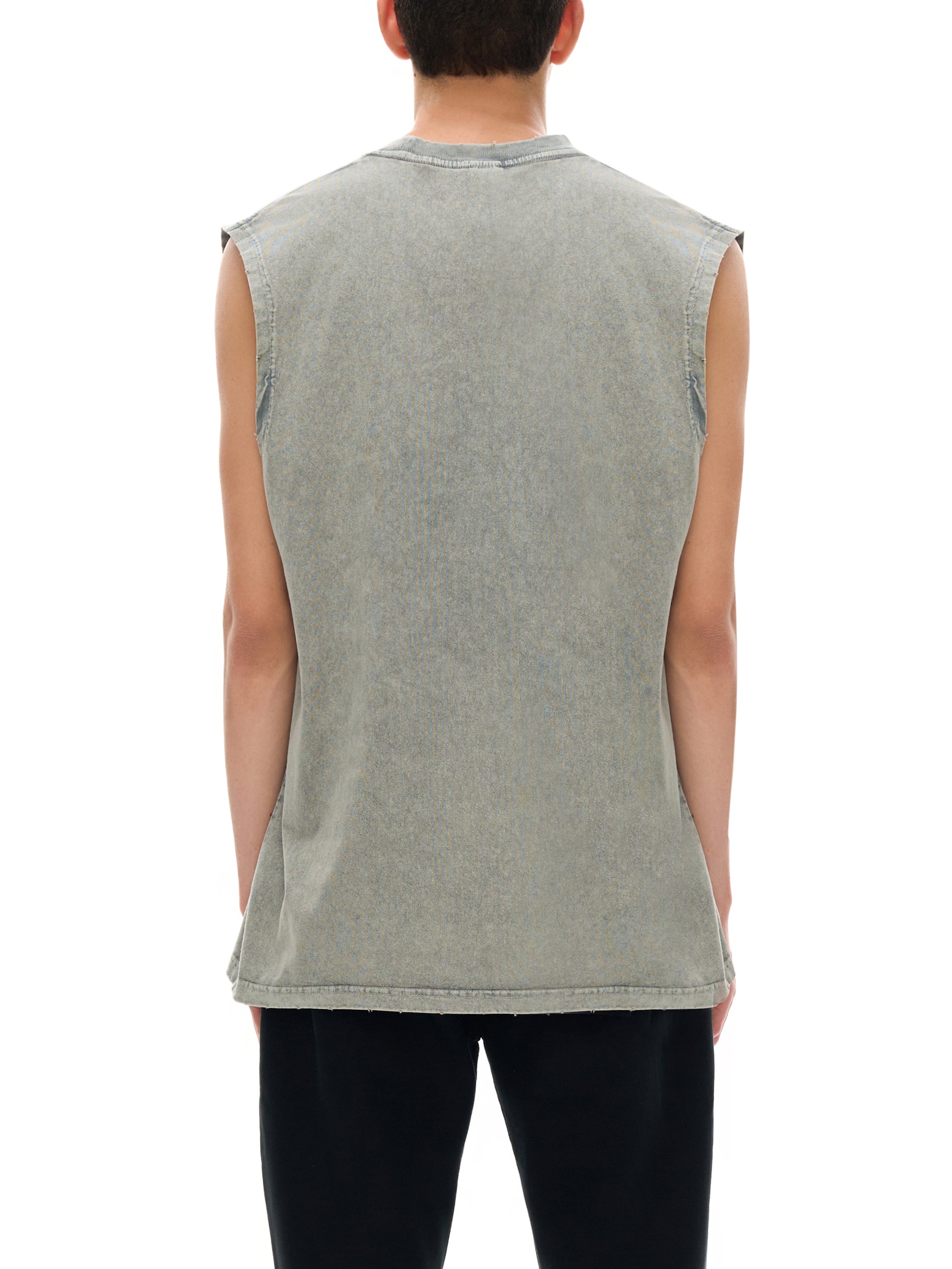 Unlocked Calisthenics - Snow Washed Frayed Hem Tank Top